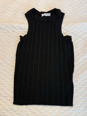 Primark Black Ribbed Sleeveless Halter Tank Size XS Classic Versatile